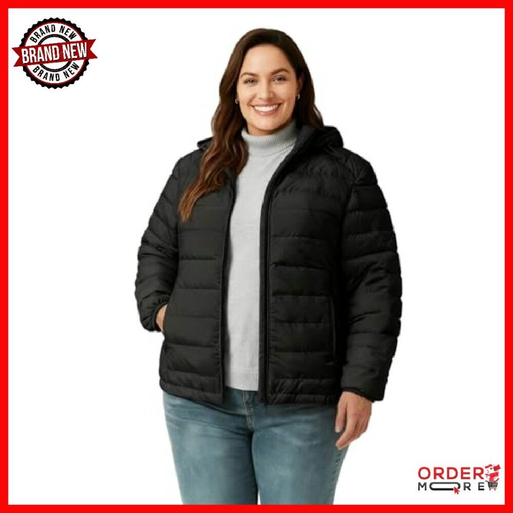 Plus Size Lightweight Down Jacket with Detachable… - image 5